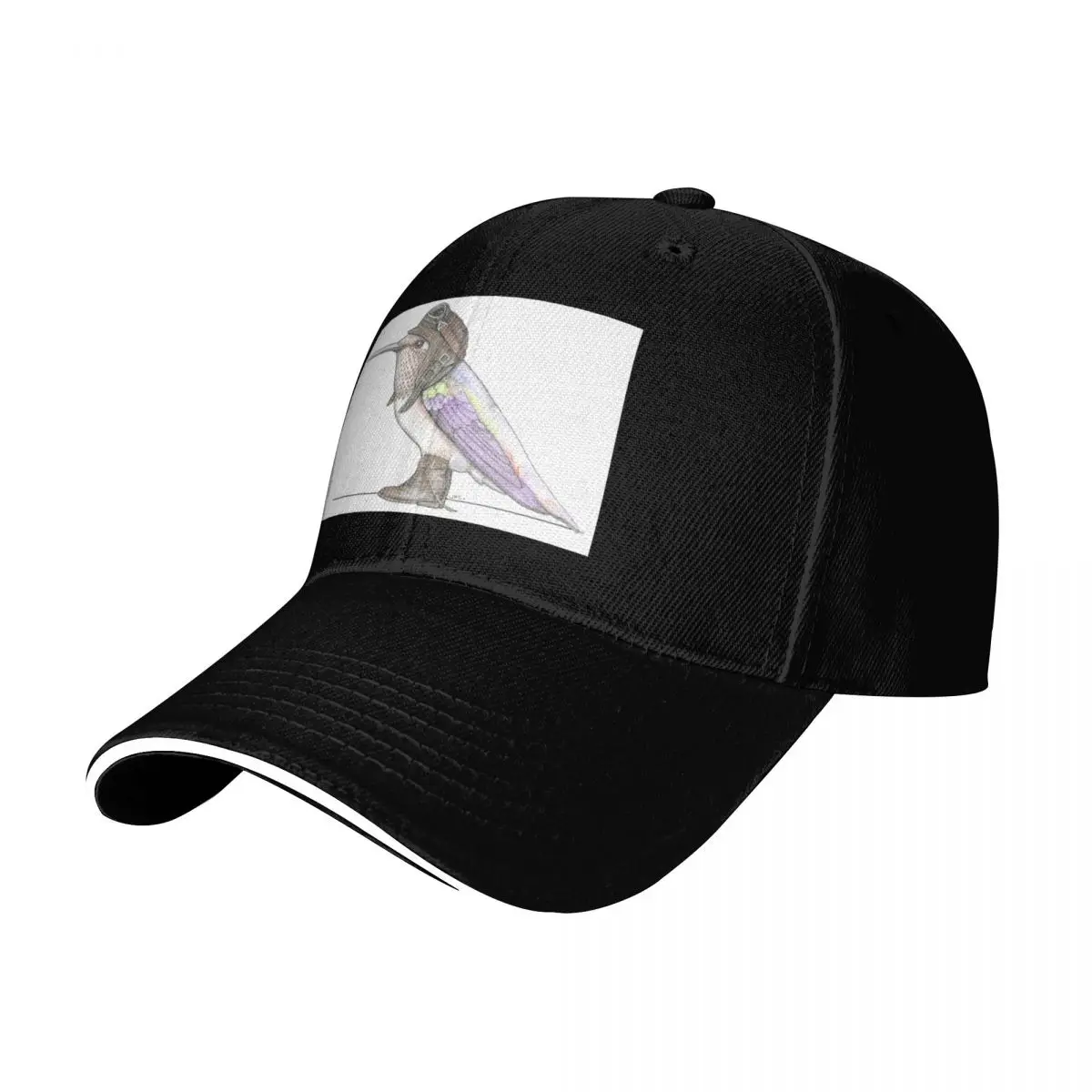Rufus Hummingbird in Vintage Flight Boots Baseball Cap Breathable Mesh Back Adjustable Buckle Closure Moisture Wicking Quick Dry