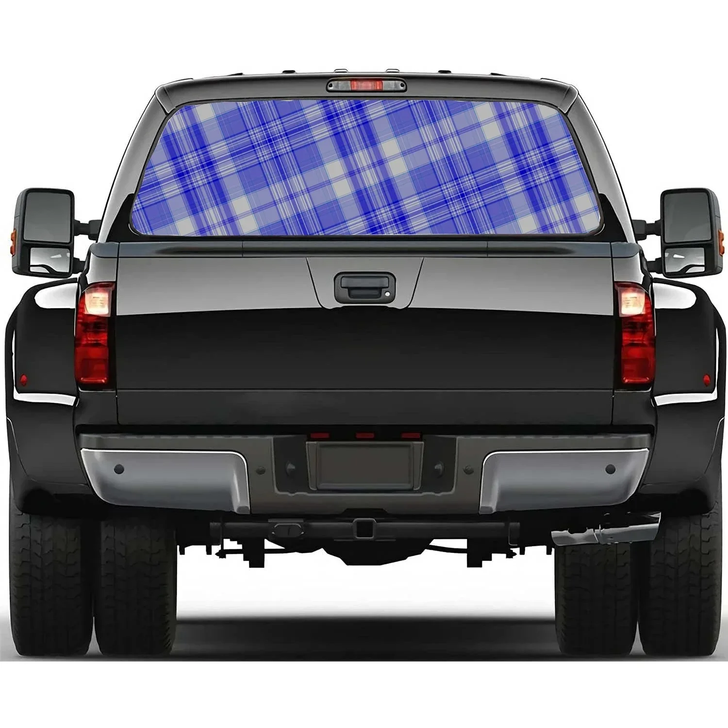 

Checkered Stripe Pattern Car Rear Windshield Sticker Truck Window See Through Perforated Back Window Vinyl Decal Decoration