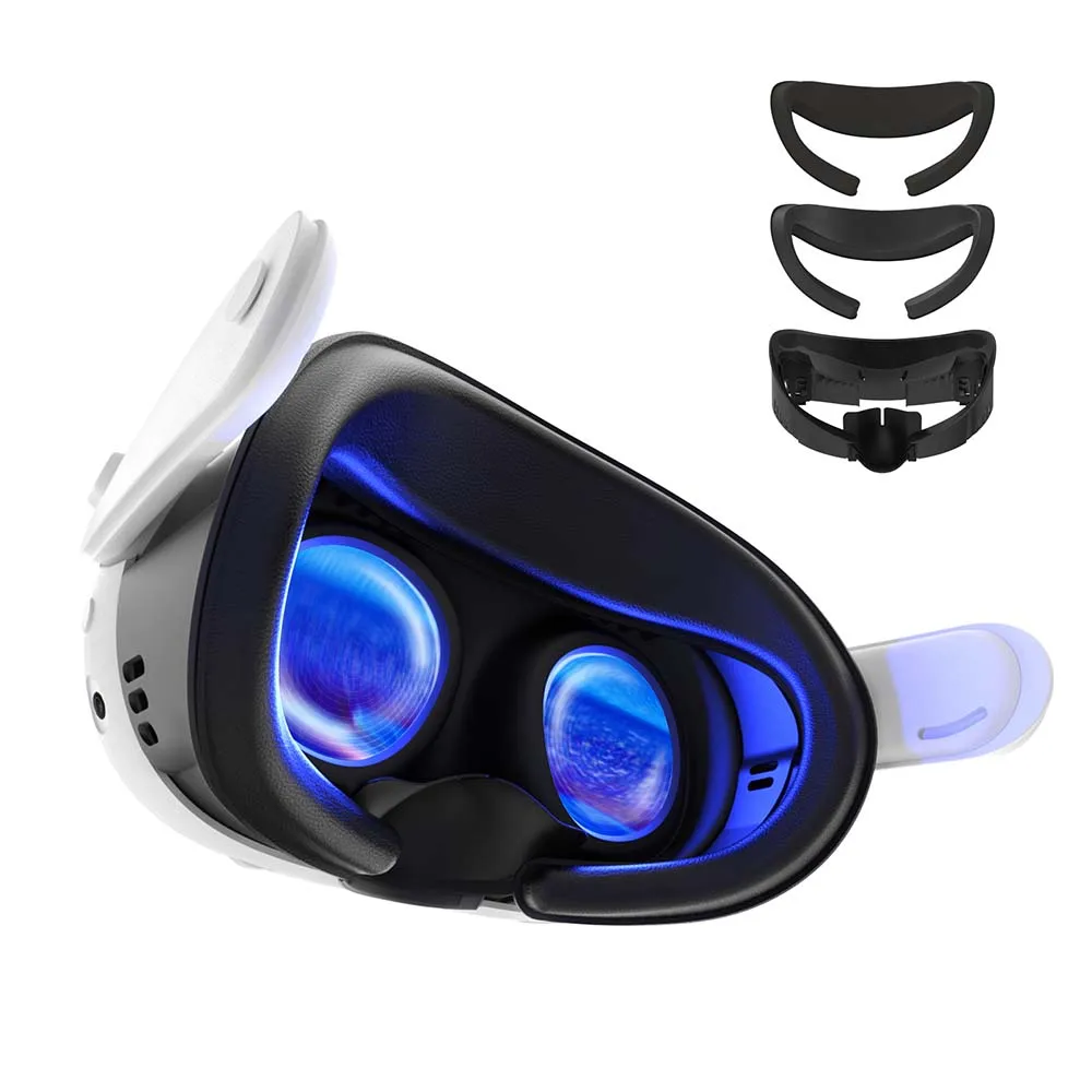 

For Quest 3 PU Leather Face Mask Interface Ice Silk Fabric Replacement VR Glasses Accessories