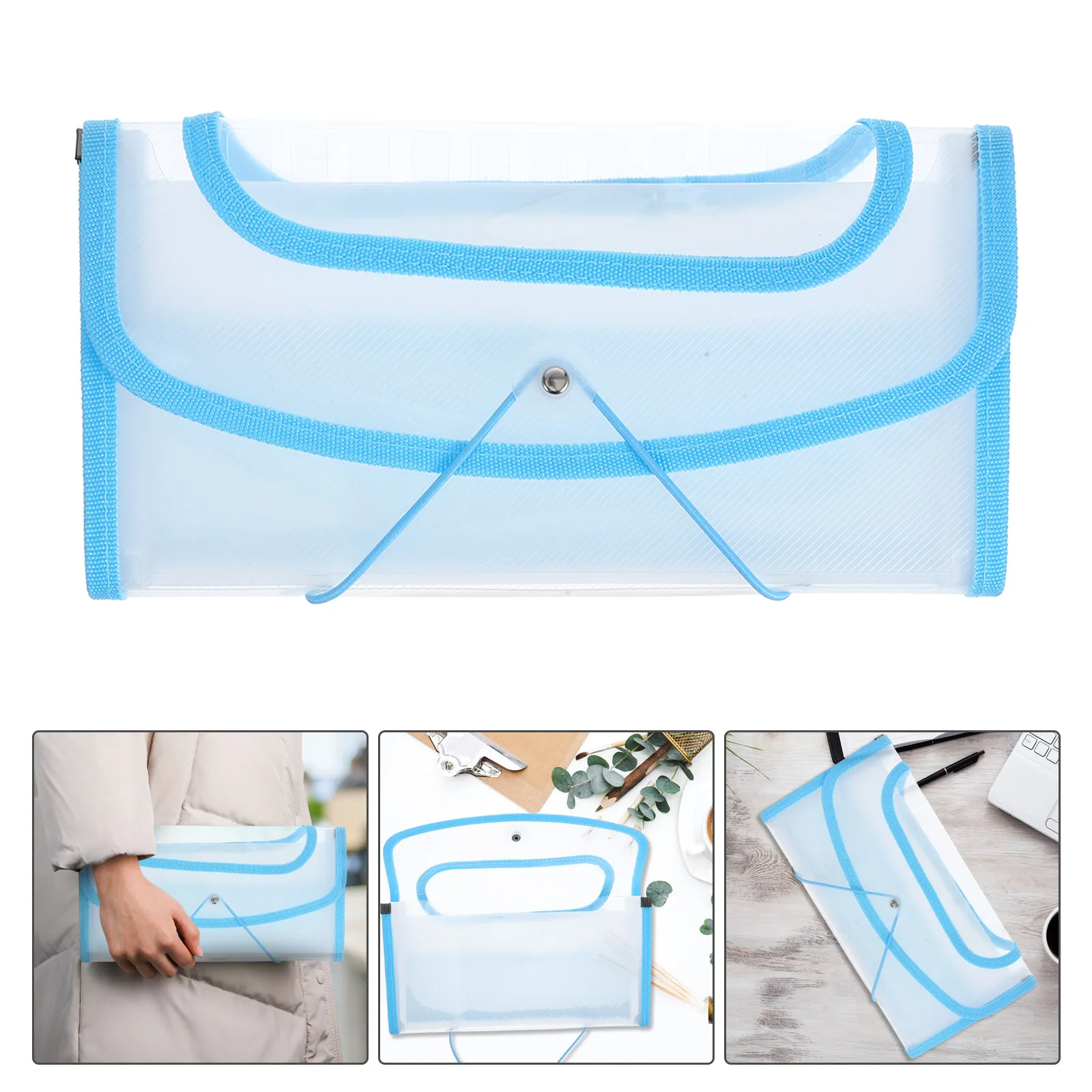 

13 Pocket File Folder Organizer Expanding Accordion Folder for Office Organization Document Management Water Resistant Blue