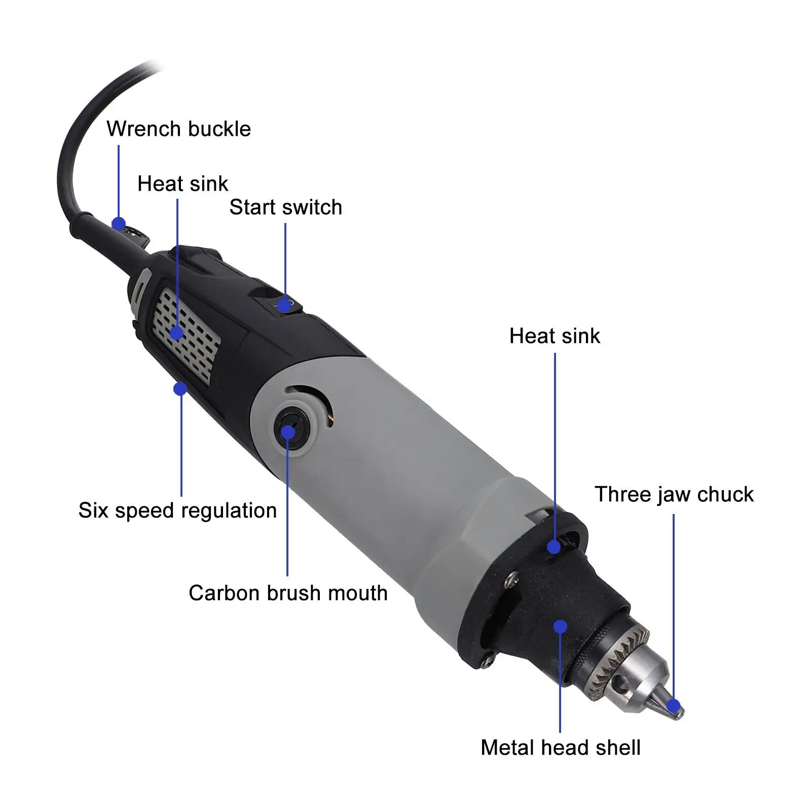 1Pcs Electric Grinding Tool Compact Handheld Carving Polishing Machine for DIY Multipurpose High-Power Efficiency