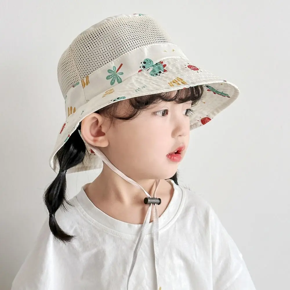 

New Summer Baby Bucket Cap Mesh Cartoon Animal Boys Girls Sunhat Breathable Cute Fisherman Caps Toddler
