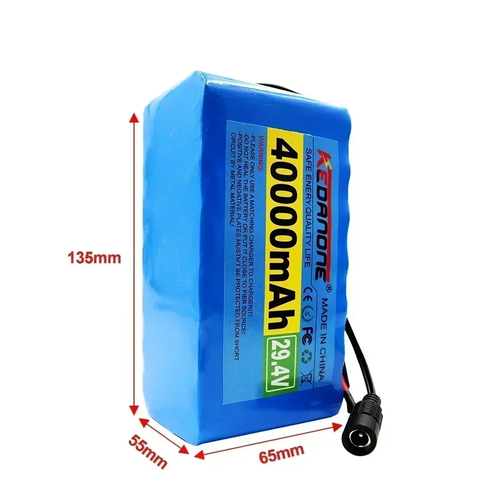 Batterie lithium-ion pour vélo électrique, chargeur de pipeline, 24V, 40Ah, 7S3P, 18650 Eddie, 29.4V, 40000mAh, cyclomoteur, électrique