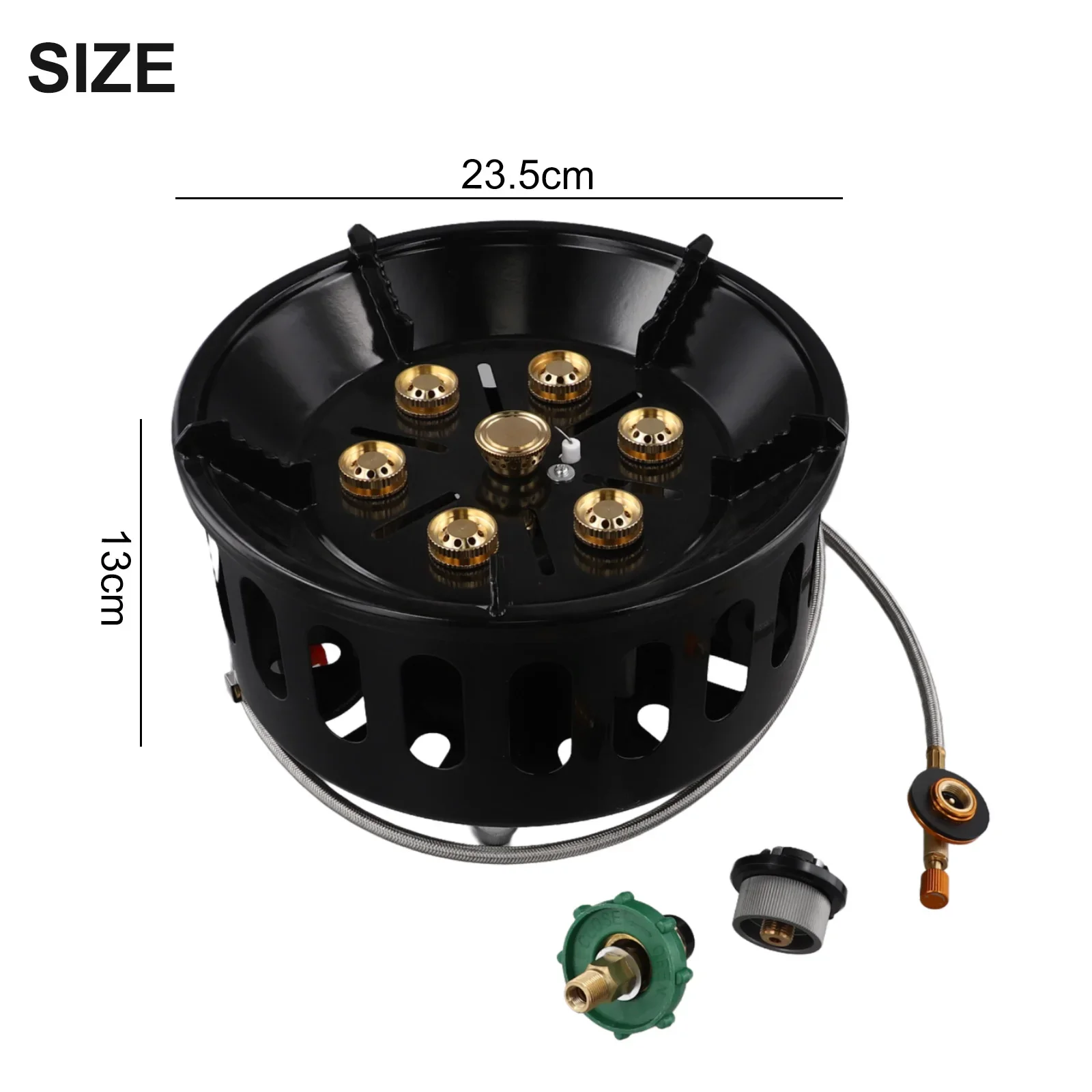 

Ignition Gas Stove Portable Stove Camping & Hiking High Work Efficiency Rotary Fire Control Serrated Brackets Stainless Steel