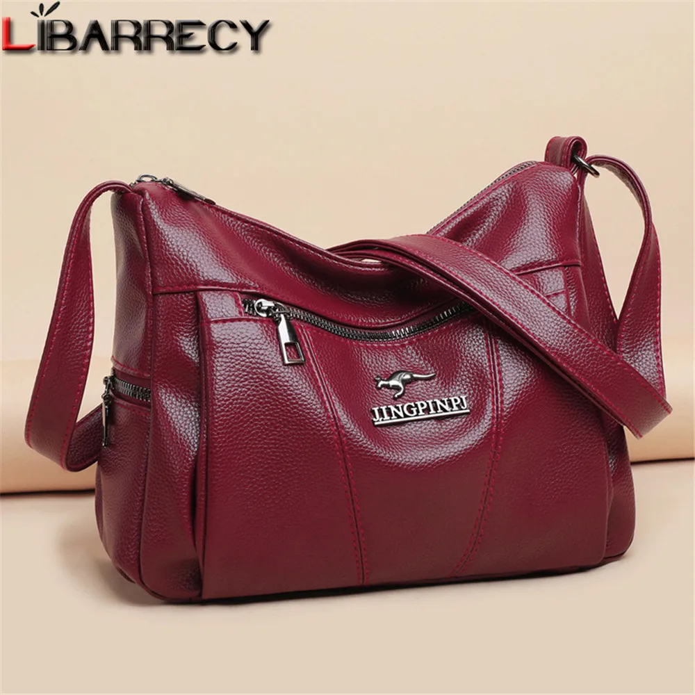 

Flap Bag Leather Women Handbags Female Leisure Shoulder Bags Fashion Purses Vintage Bolsas Large Capacity Tote Messenger Bag Sac