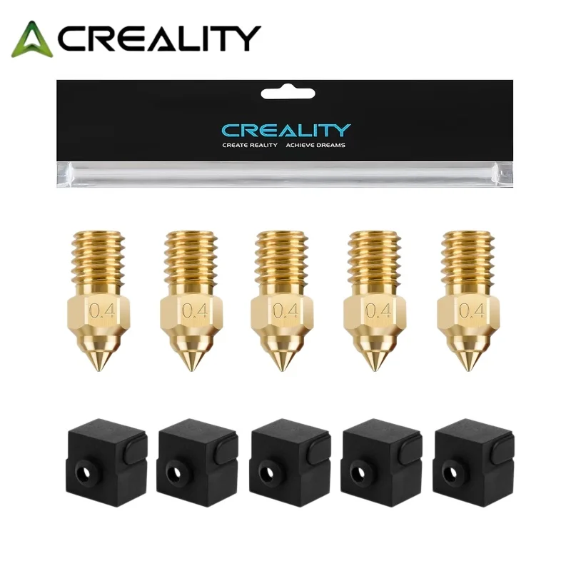 Official Creality Ender 3 V3 SE High-Speed Brass Nozzles M6 Hotend Extruder Nozzle Silicone Socks for Ender 5 S1/Ender 7 3D Prin