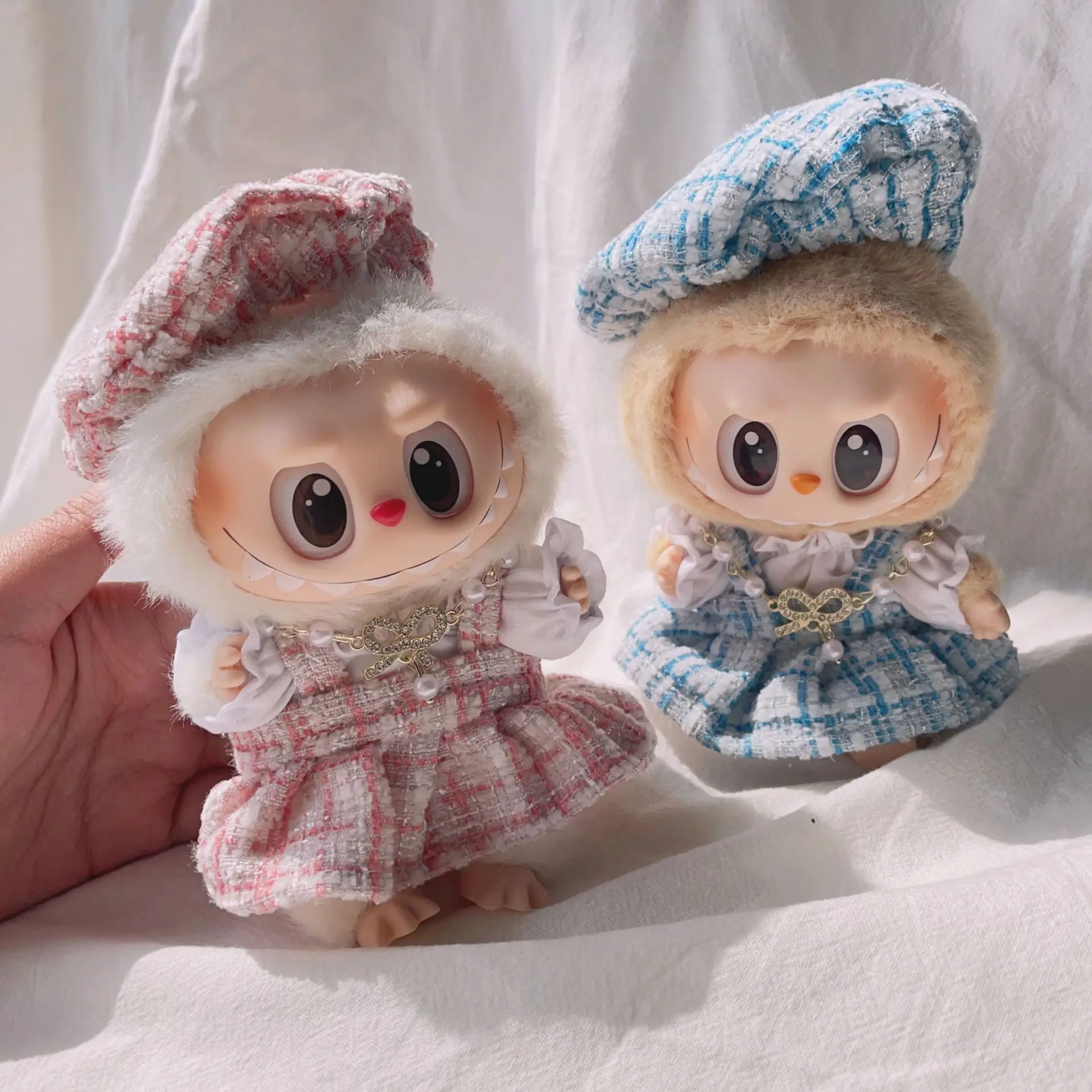 

Для 17 см сменное ожерелье Labubu, очаровательный пояс, юбка, комплект с подвеской Labubu, милая одежда