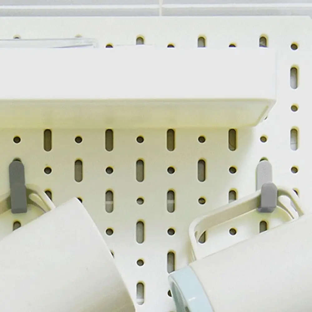10Pcs Plastic Peg Board Hook J Shape Black/White/Grey Hole Board Hook Heavy Duty Wall Mounted Storage Rack Craft Room