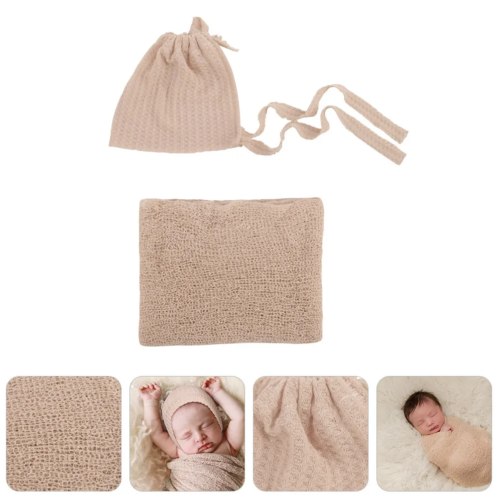 

Набор для фотосессии новорожденных: шапочка и эластичное одеяло-пеленка, мягкий и удобный комплект для младенцев, реквизит для фотосессии новорожденных