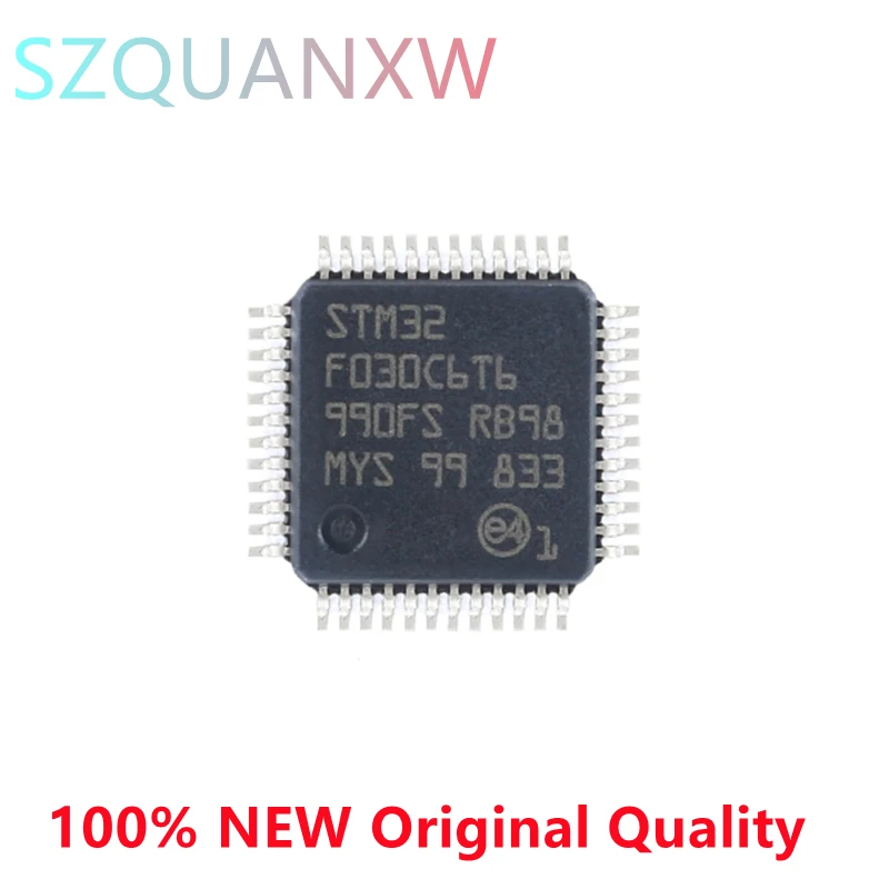 5pcs STM32F030 STM32F030C6T6 LQFP-48 Cortex-M0 32-bit Microcontroller-MCU Chip IC Integrated Circuit