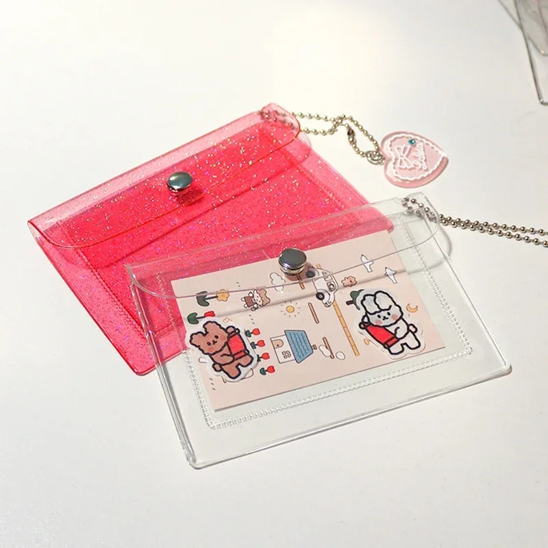 Glitter Transparent Waterproof Pvc Women   Business Card Holder Men Credit Card Bag Id  Mini Wallet Jelly Coin Purse