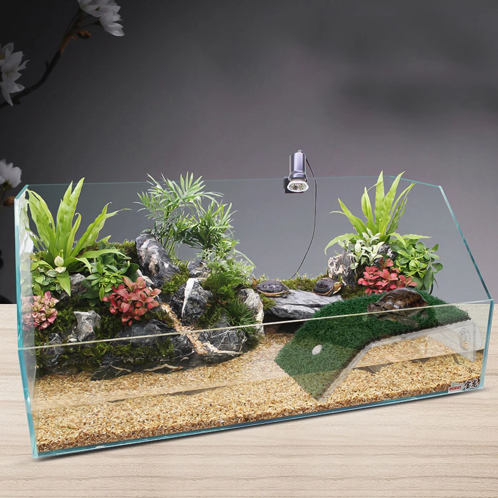 

Turtle Rest Platform Drying Fish Tank L scaping Reptile Aquarium nament Mini Toys PP Material Nonslip Suitable Length