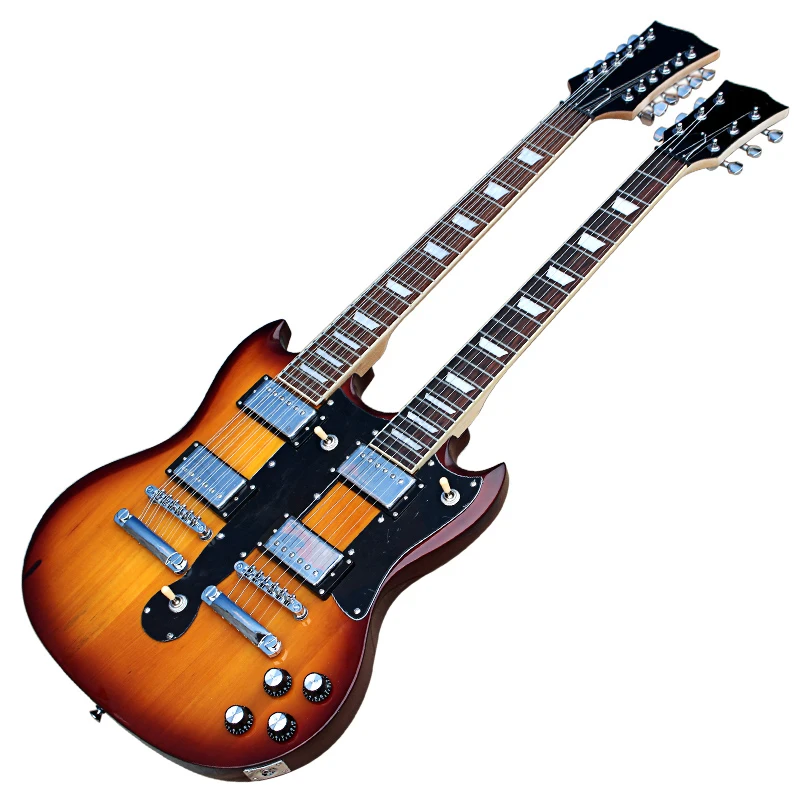 

Cheap Sunburst Dual Neck 6 + 12 String Electric Guitar