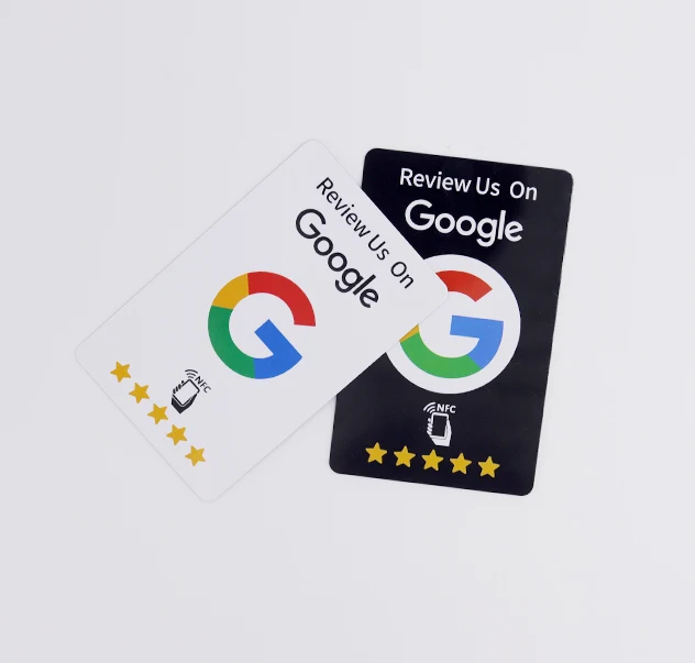 100 Stück Schwarze Wiederverwendbare Google-Bewertungs-NFC-Karten NTAG215 Premium Verschleißfest Matt-Finish Bewerten Sie uns auf Google Benutzerfreundlich