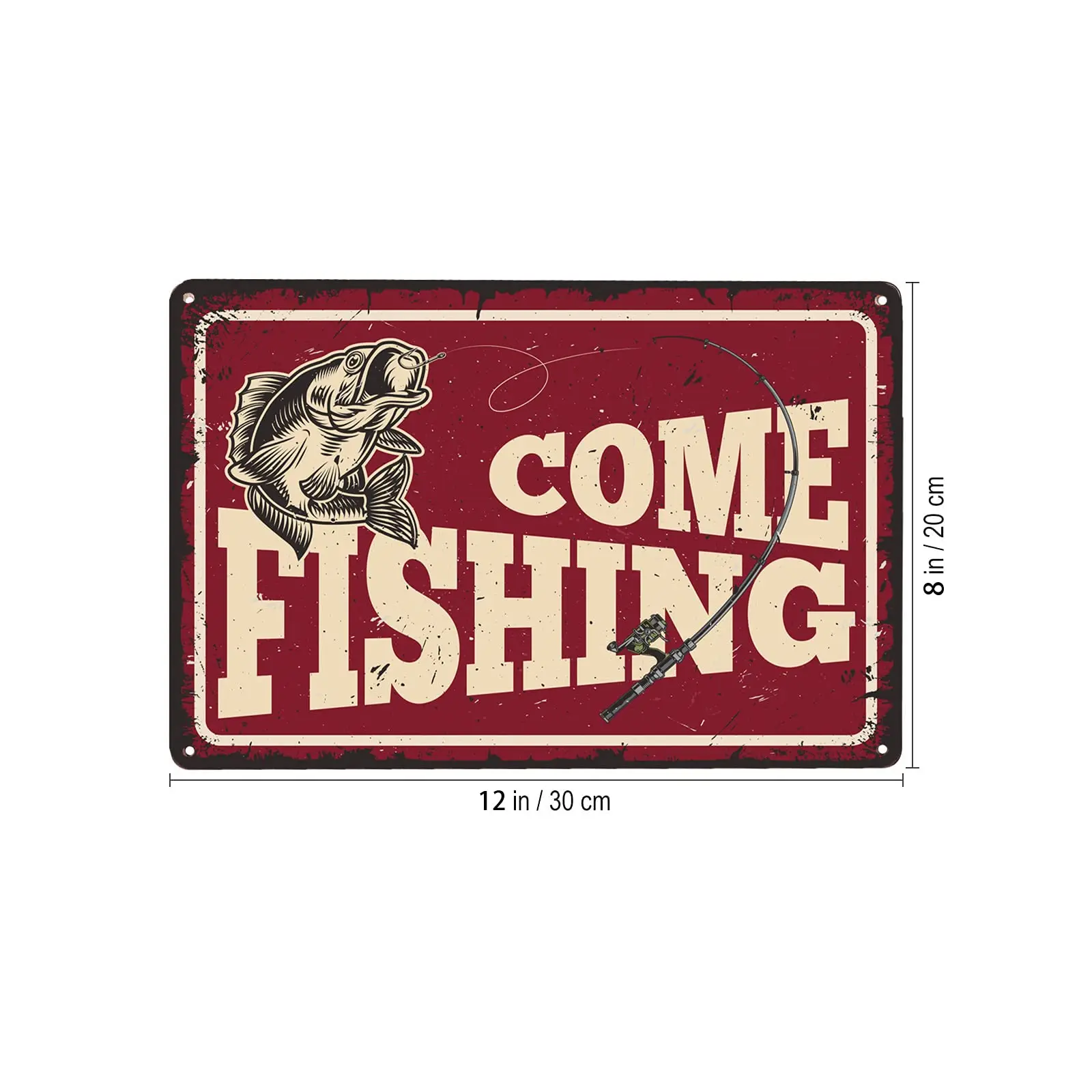 Lesiker Retro Tin Sign Fishing Season  Home Decor Tin Sign Retro Metal 12