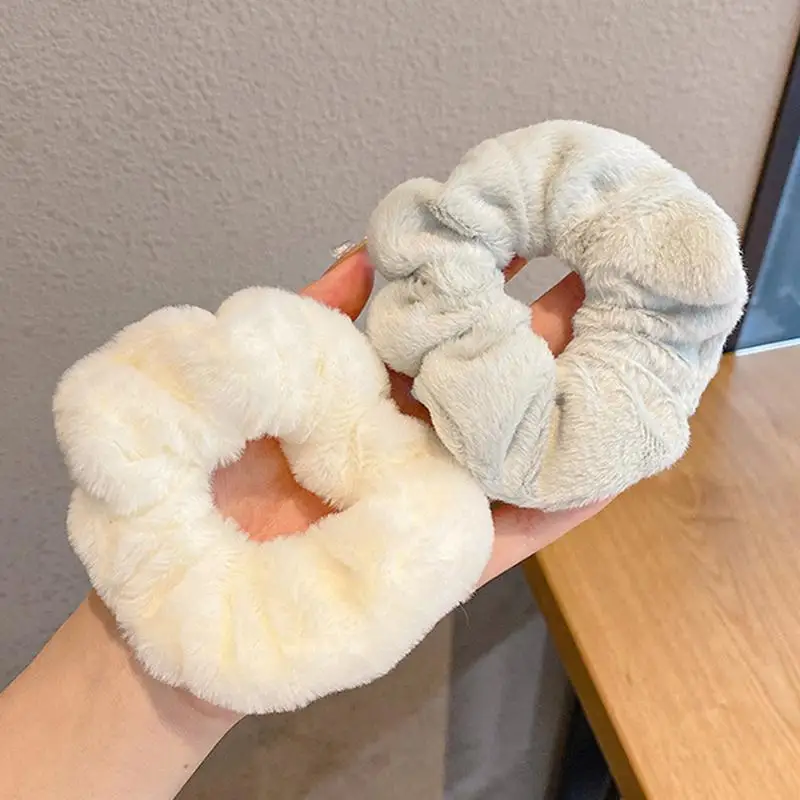 

Faux Fur Hair Scrunchies Fashion Girls Fuzzy Scrunchy Ponytail Holder Soft Hair Scrunchies For Women Microfiber Drying Scrunchie