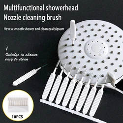 10Pcs/Set Shower Head Cleaning Brush White Small Brush Anti-Clogging Nylon Pore Gap Clean Brush For Phone Hole Kitchen Bathroom