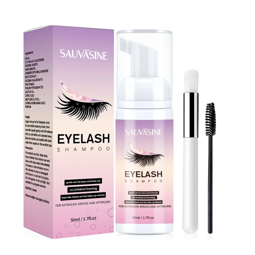 5/10PCS 50ML Eyelash Extension Shampoo Foam Mousse Kit Fast Makeup Glue Removal Foam Set Deeply Cleaning With Brush For Women