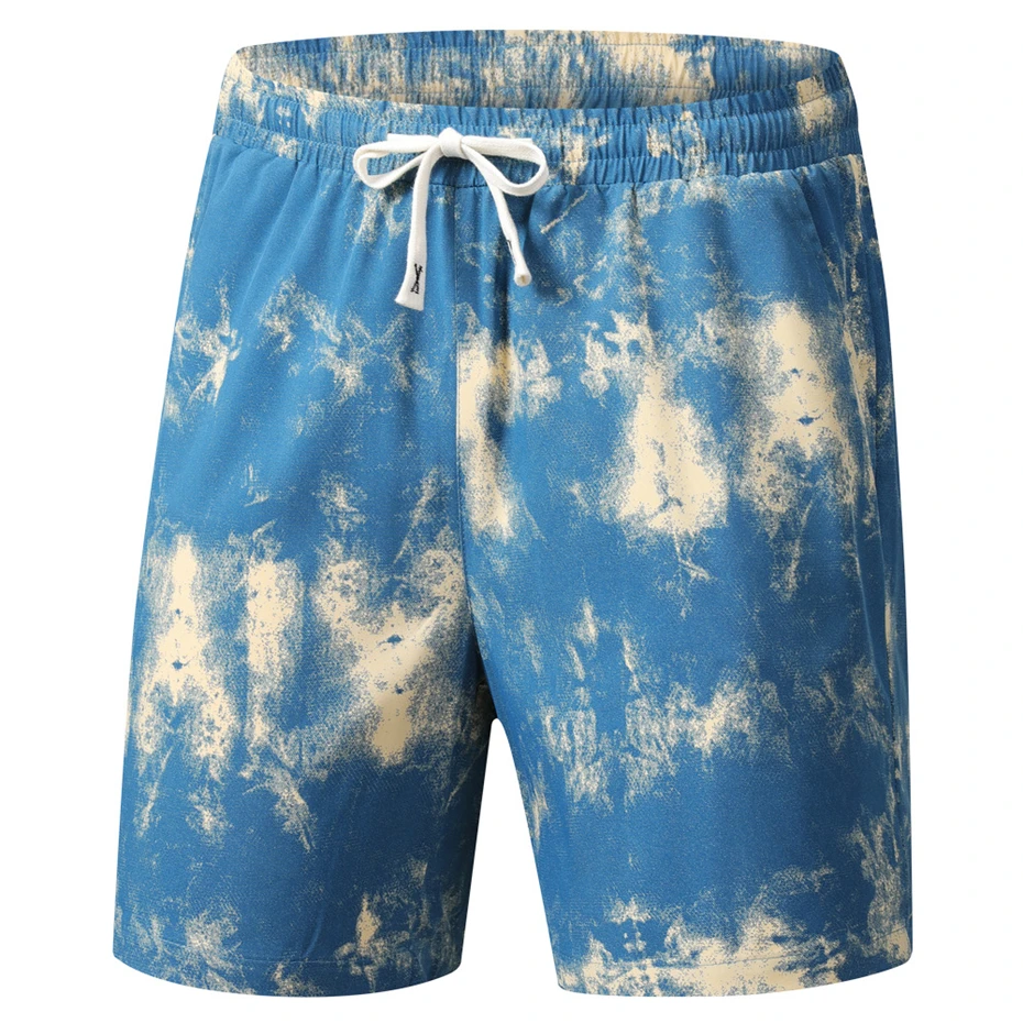 Summer Tie-dye Shorts Men Fashion Vintage Running Shorts Casual Elastic Waist Short Pants Male