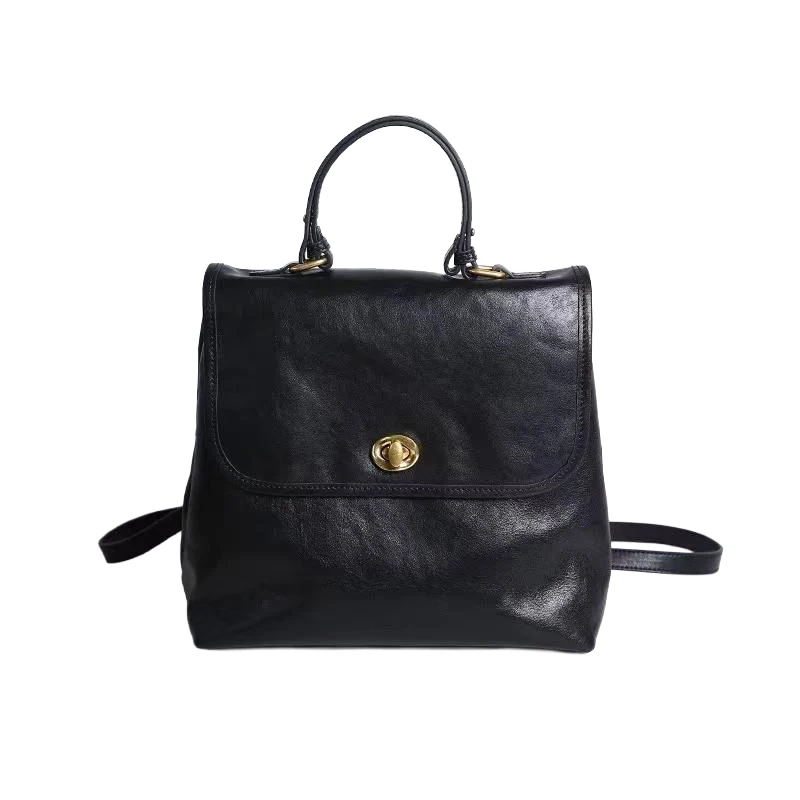Women's Backpack Minimalist Vegetable Leather Women's Bags Trend Backpack Purse Convertible Shoulder Bags New In Multi-way Bags