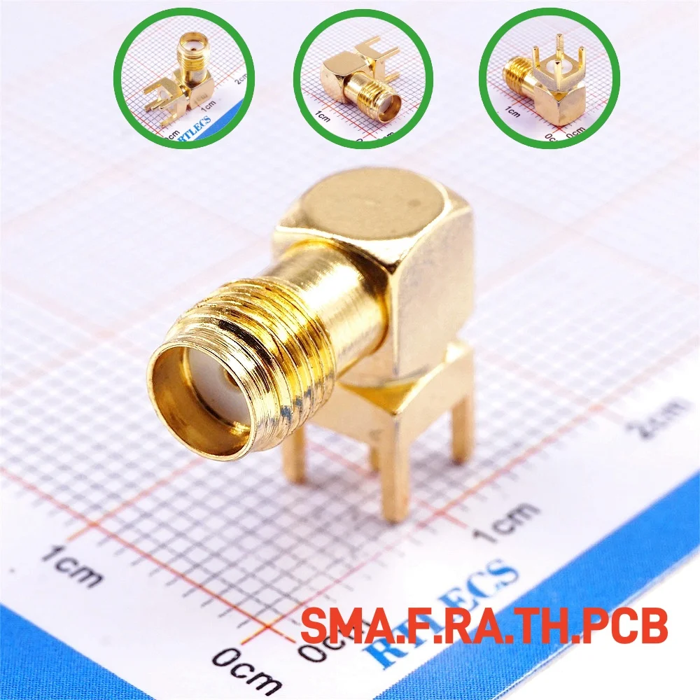 soquete sma soquete femea 50 ohm atraves do buraco angulo reto solda pcb conector coaxial de montagem rf recetaculo 1000 pecas 01