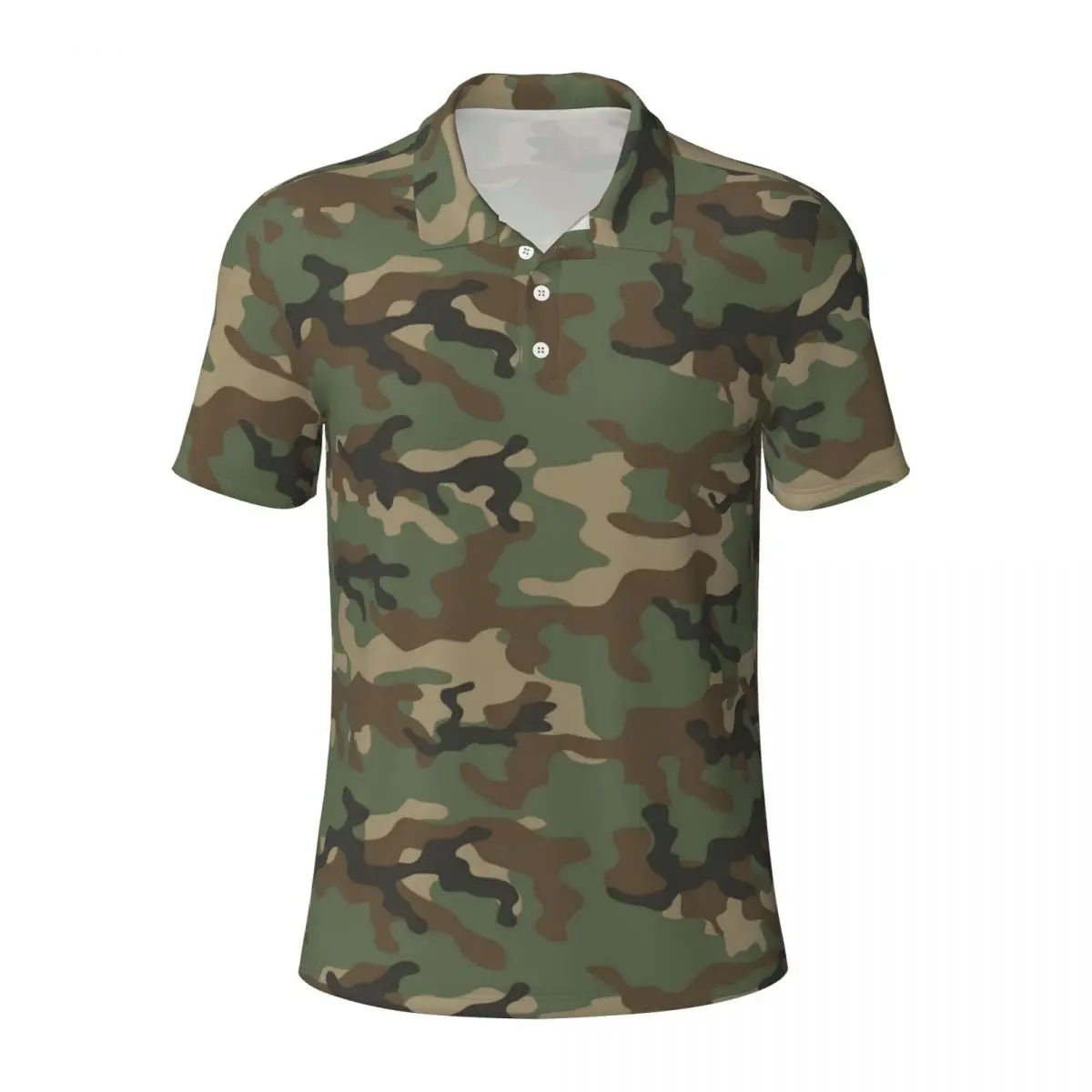 Camo Skin Polo Shirts Camouflage Print Casual Shirt Summer Vintage T-Shirts Man Short Sleeve Turn Down Collar Oversized Clothing