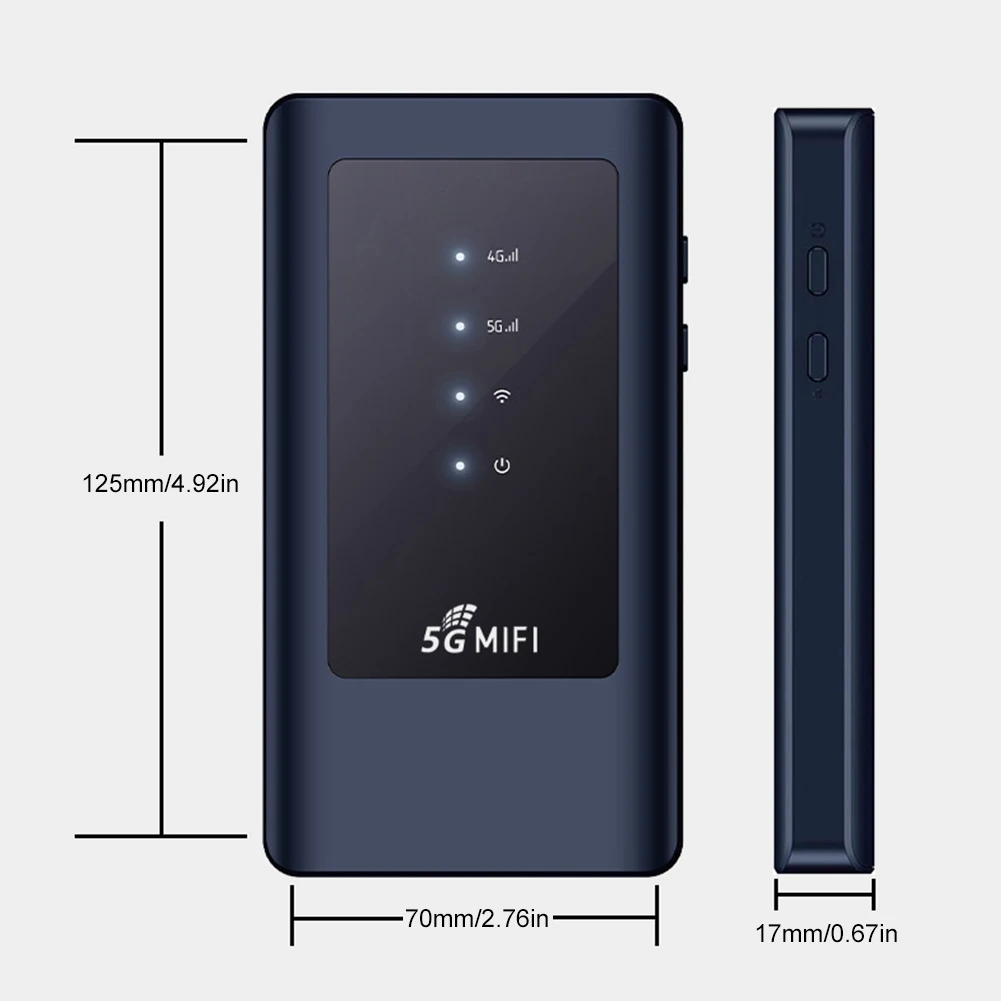 5G MiFi Mobile Modem WiFi5 Dual Band 5Ghz Hotspot with SIM Card Slot 4400mAh Portable Wireless Internet Router Up To 16 User