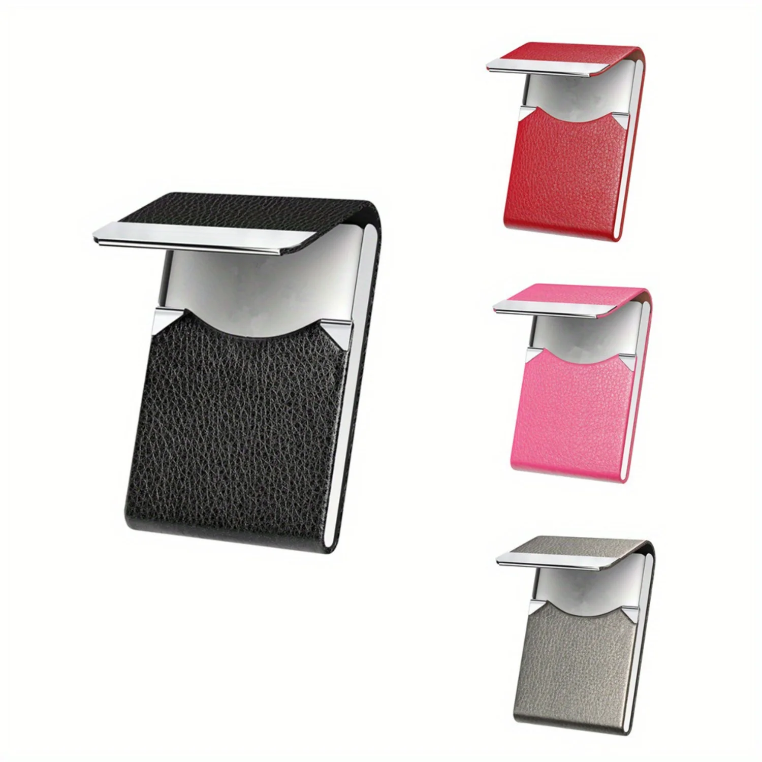 Premium Business Card Holder - Stylish PU Leather & Durable Metal Design, Ultra-Slim with Secure Closure - Ideal for Men and Wom