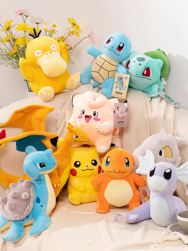Pokemon Plush Toys Pikachu Charizard Eeveelution Stuffed Doll Emolga Yamper Espeon Gengar Squirtle Soft Plush Birthday Gift