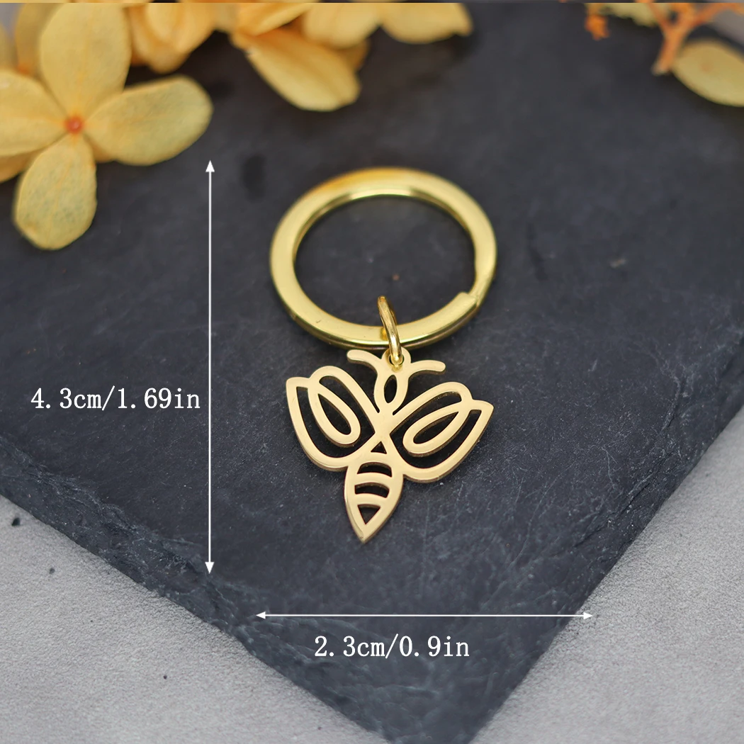 Bee Key Chain Key Ring Line Art Key Chain Key Ring Minimalist Animal Key Chain Key Ring Bumblebee Key Chain Key Ring Honey Bee