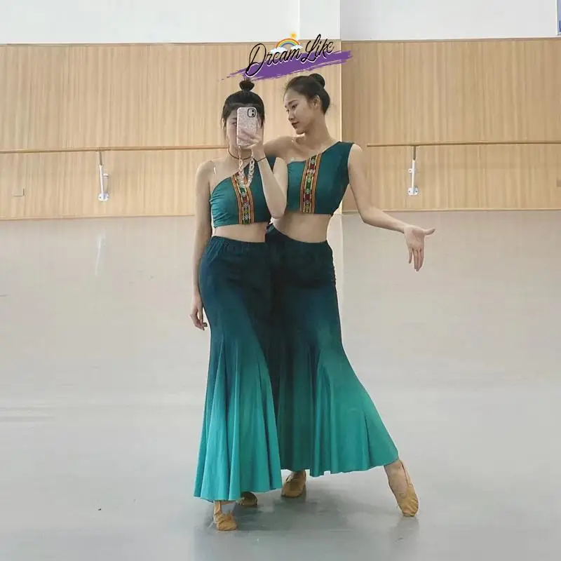 Saia de Performance para Meninas, Vestido de Prática de Dança Tai para Crianças, Fantasia de Performance, Saia de Dança Feminina