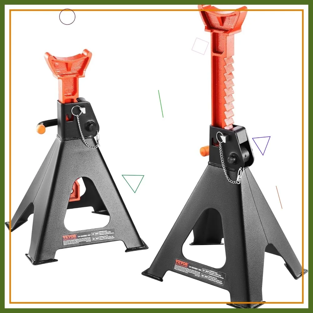 

6-тонные автомобильные подставки, грузоподъемность 13000 фунтов, двойная блокировка, регулируемая высота 14,2-23 дюйма для внедорожников, грузовиков, UTV/ATV