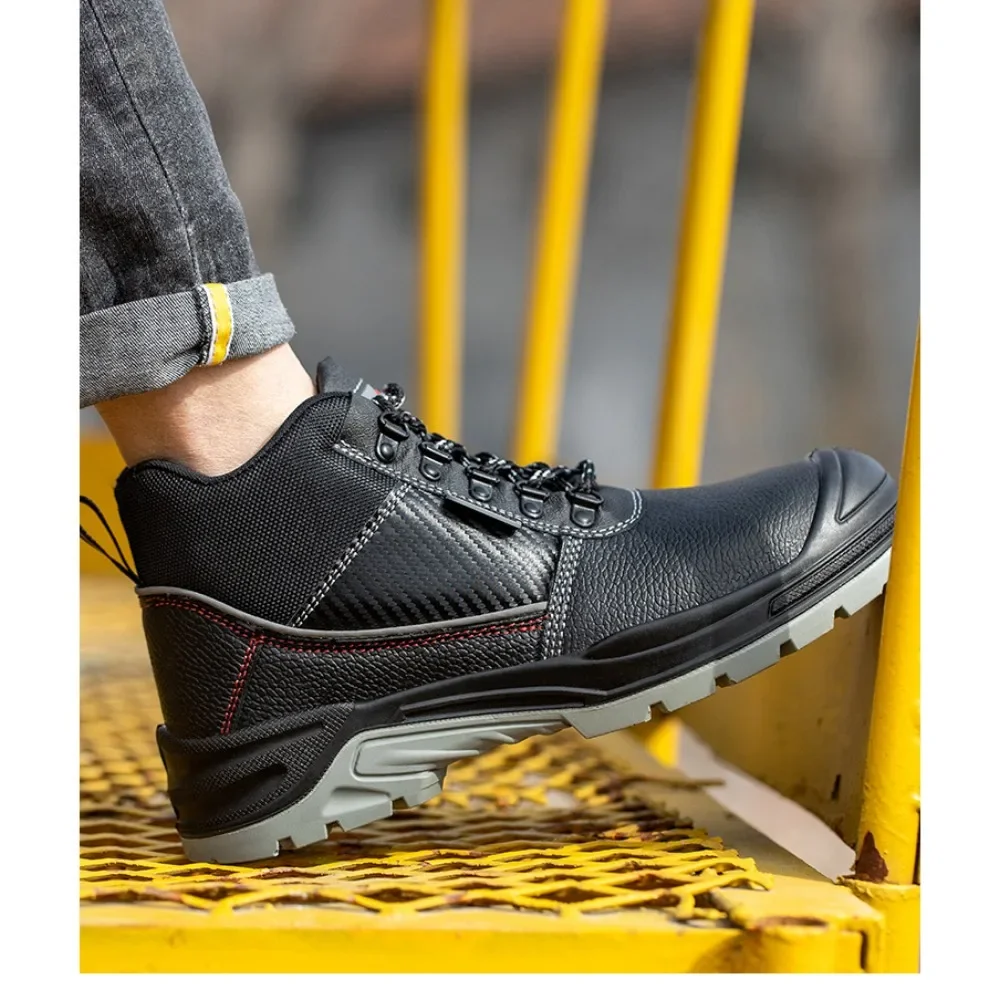 أحذية عمل بمقدمة فولاذية للرجال، أحذية أمان مقاومة للاهتراء ومضادة للكهرباء الساكنة، مضادة للتحطيم والثقب، أحذية حماية العمال، مقاومة للاهتراء