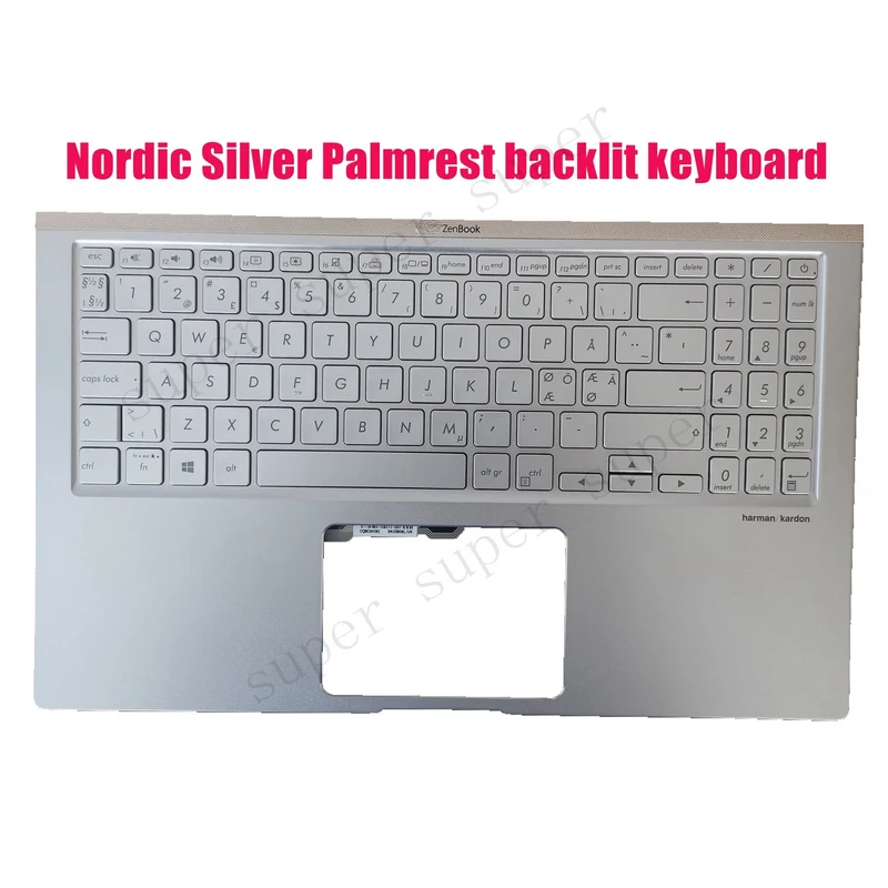 

SSS+ Nordic Silver Palmrest backlit keyboard for Asus UX533F UX533FD UX533FN