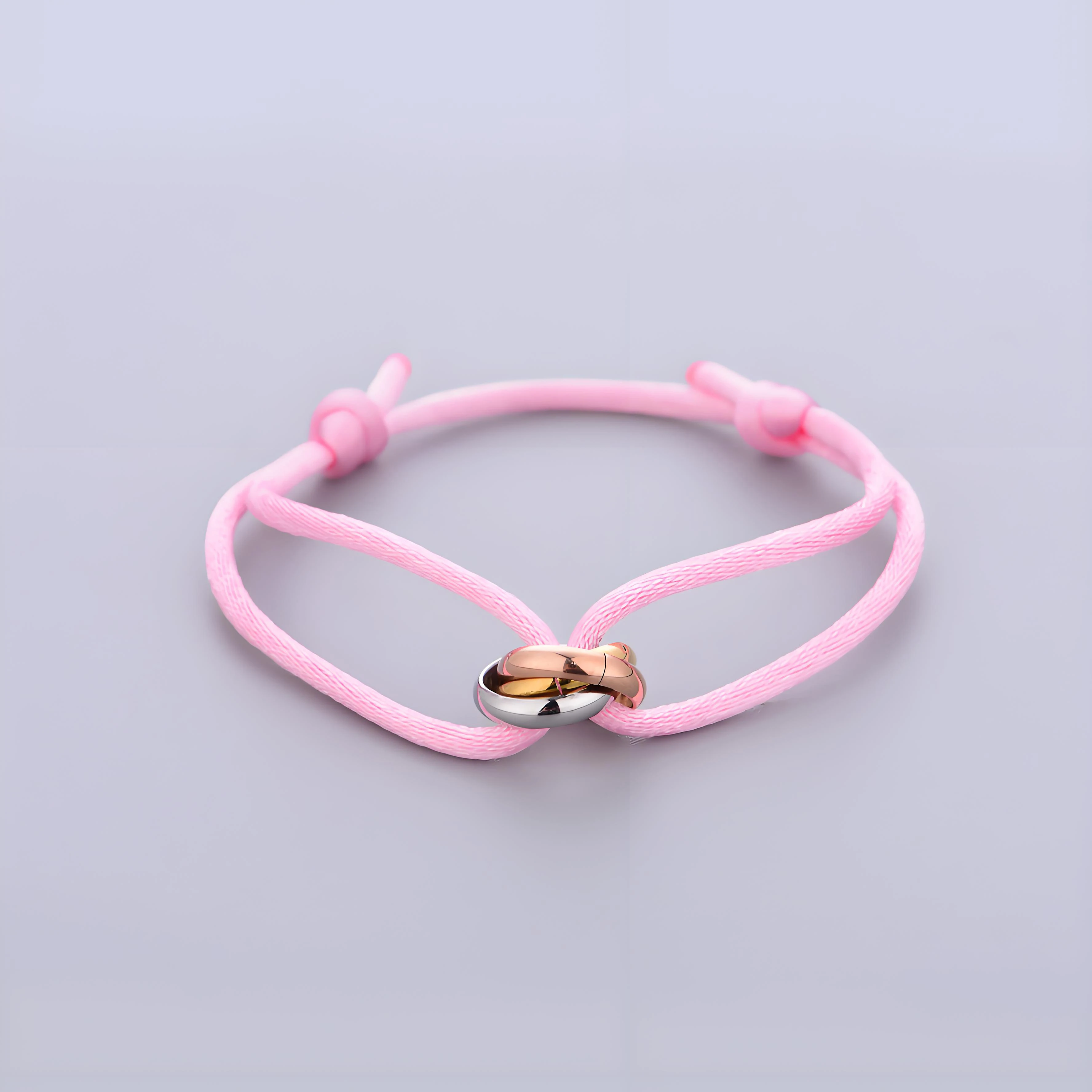 سوار الثالوث من الفولاذ المقاوم للصدأ على شكل دائرة للنساء، ألوان مختلفة من الحبل، مجوهرات كلاسيكية شعبية ثلاثية الألوان متدرجة #5