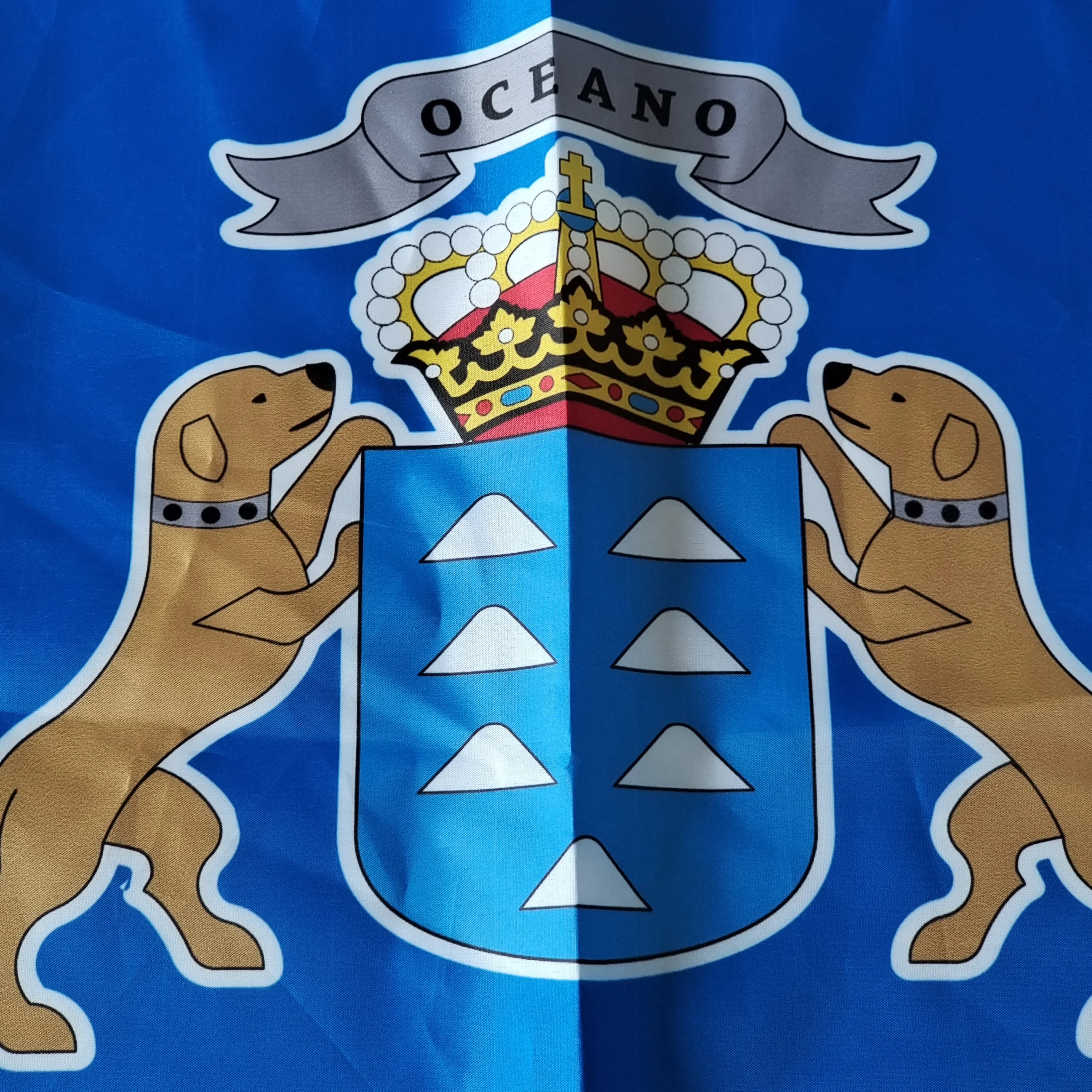 3 x 5 Fuß große Kanarische Inseln-Spanien-Flagge, Kanarische Inseln-Flagge, bedrucktes Polyester-Banner, Spanien-Wandteppich zur Dekoration – Detail 5
