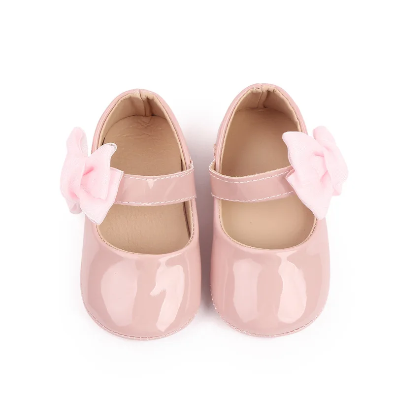 Brand Infant Girls Crib Shoes Fashion Flower Bows Trainers Baby Item Newborn Soft Rubber Sole Princess Footwear Doll Shoes Gifts