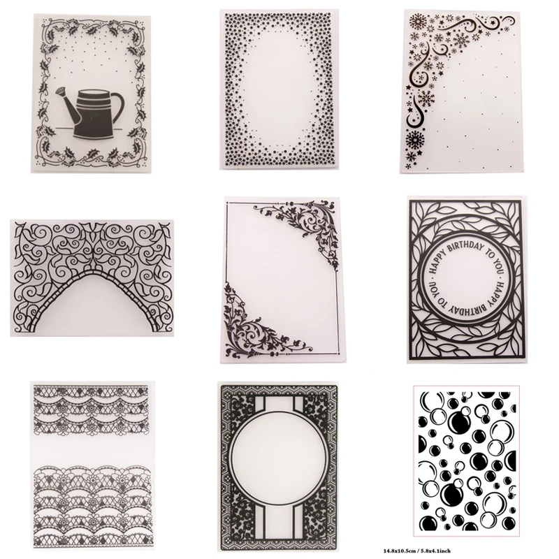 

Plastic Embossing Folders Textured Impressions Round Frame Dot for Card Making Scrapbooking DIY Craft Art Supplies