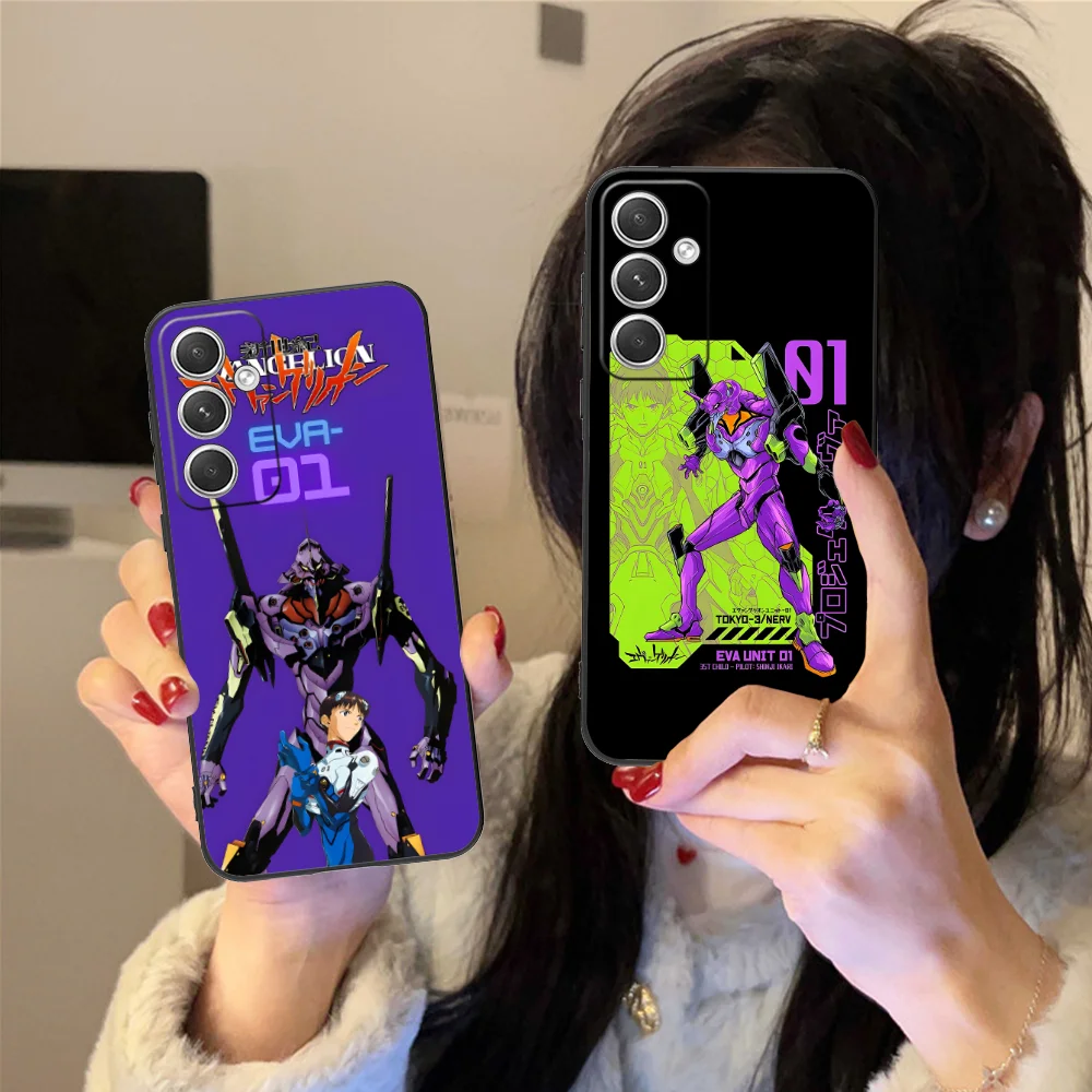 Mobile Anime EVA Phone Case for Samsung Galaxy S24 S23 S22 S21 S20 S10 S9 Plus FE Ultra Lite Black Cover Smartphone