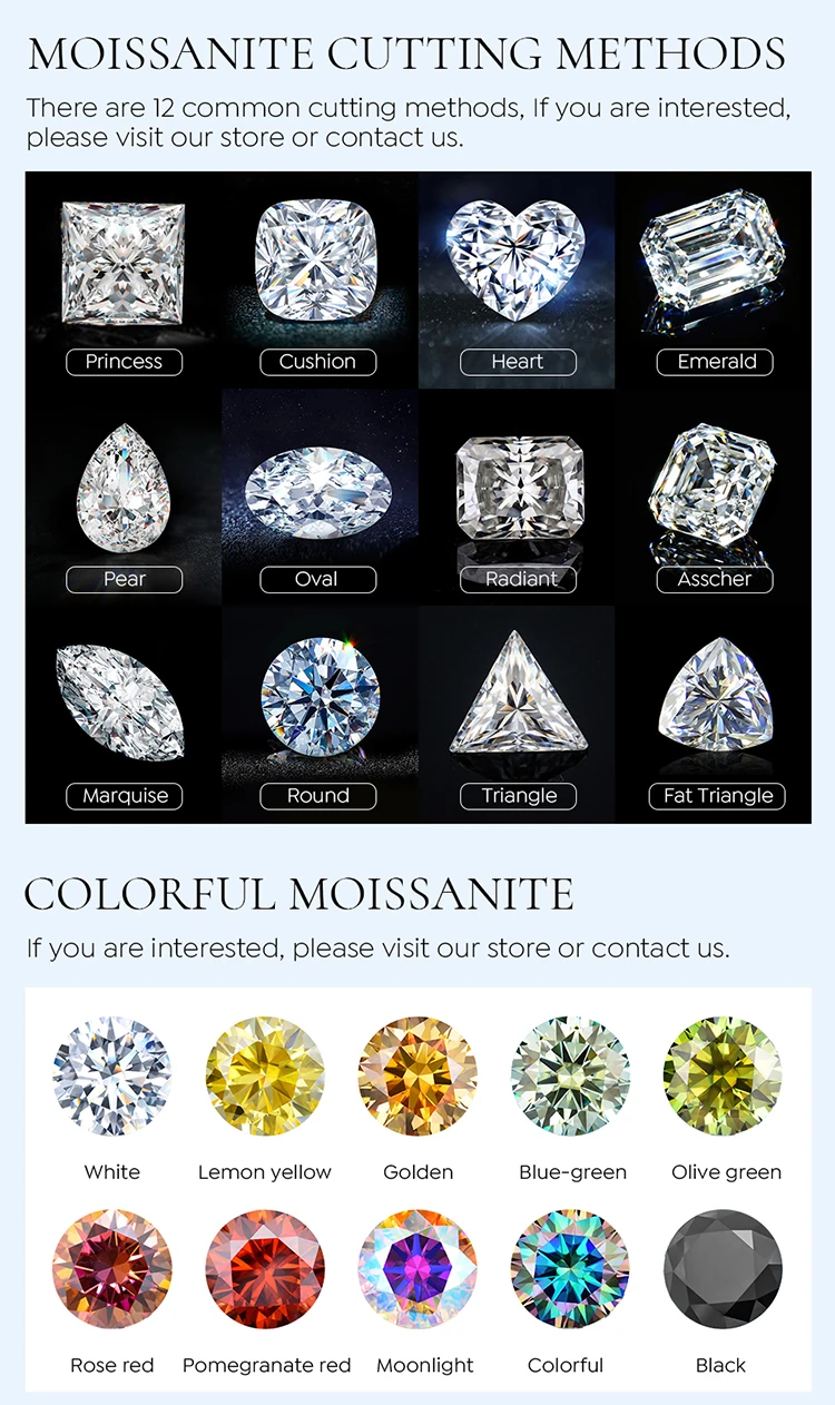 Luxuriöse 925 Sterling Silber Echte 0,5-1 Karat Moissanit Diamantringe für Damen Hochzeit Verlobung Original Edelstein Feiner Schmuck – Detail 15
