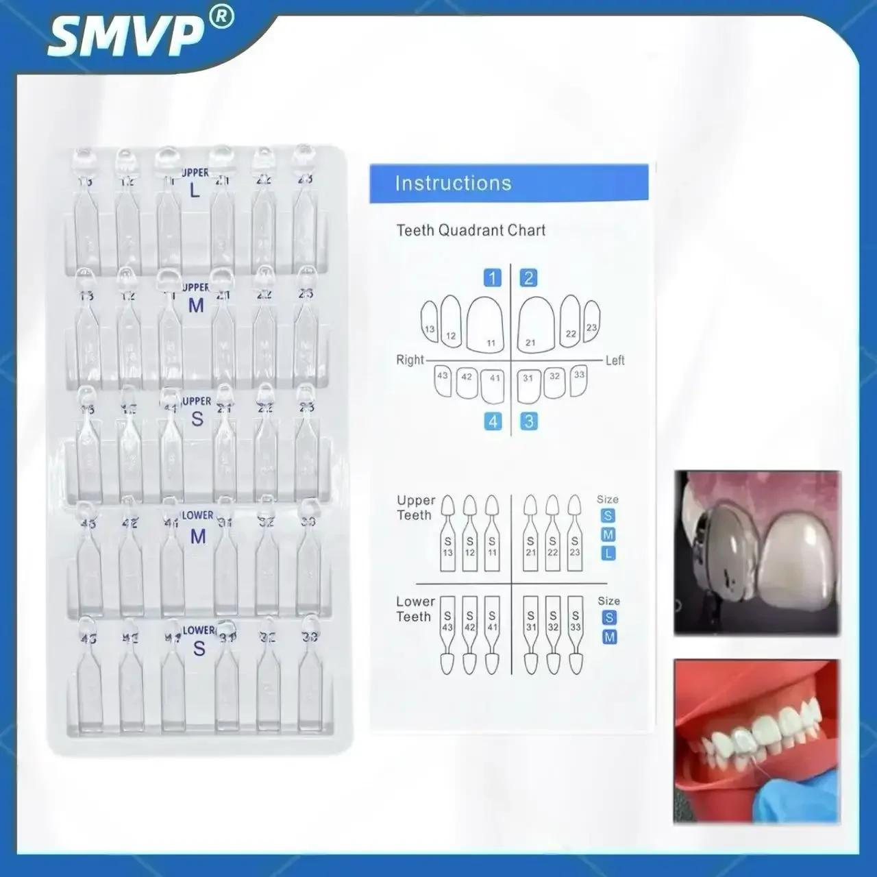 

30pcs/Set Dental Veneer Mould Kit Composite Resin Mold Light Cure Autoclave Anterior Front Teeth Mould Teeth Whitening Tools