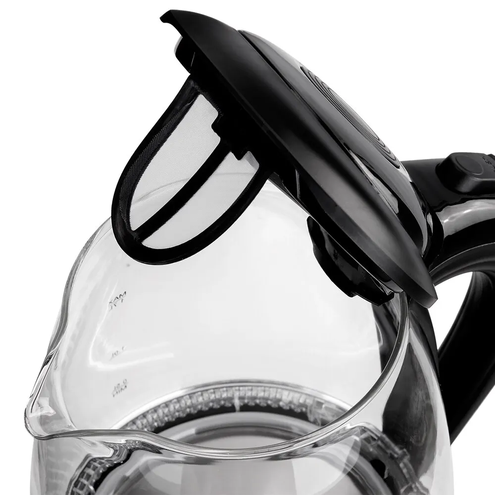 Sinbo Cordless Black Glass Kettle (1.7L) Water Boiler Auto Turn-Off Keep Warm Water Level Indicator Safety 360° Swivel Feature