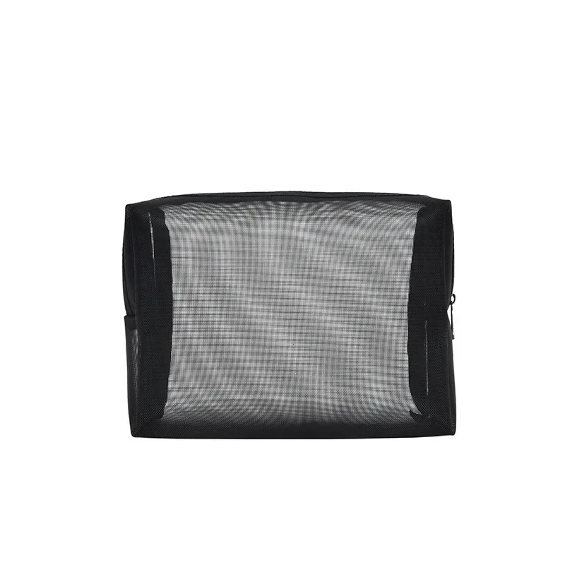 Small Large Clear Black Makeup Bag Mesh Transparent Cosmetic Bags Black Travel Toiletry Organizer Lipstick Storage Pouch Bags