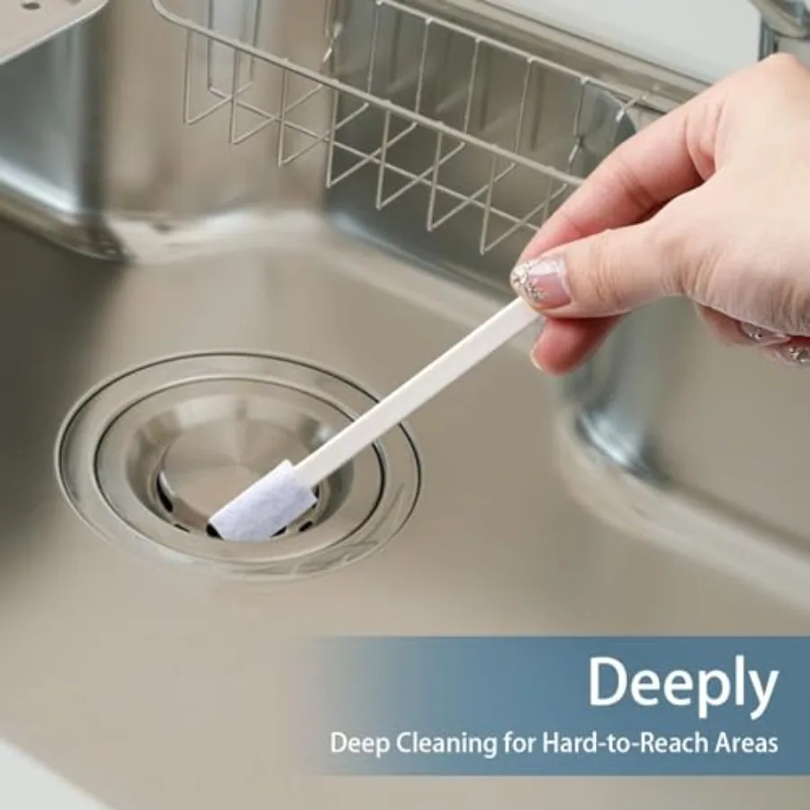 Disposable crevice cleaning brush set, 20 pcs, plastic, white, for household deep cleaning of toilet bowl corners, keyboard gap view 5