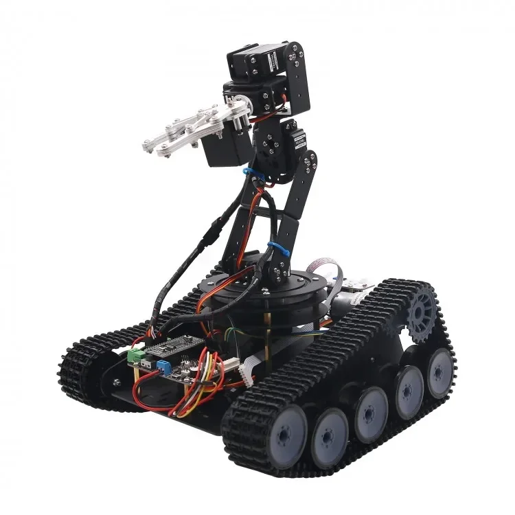 Open Source 6DOF Mechanical Arm Tracking Gripping RC Robot arm Tank Car kit Support PS2 Controller/APP Control