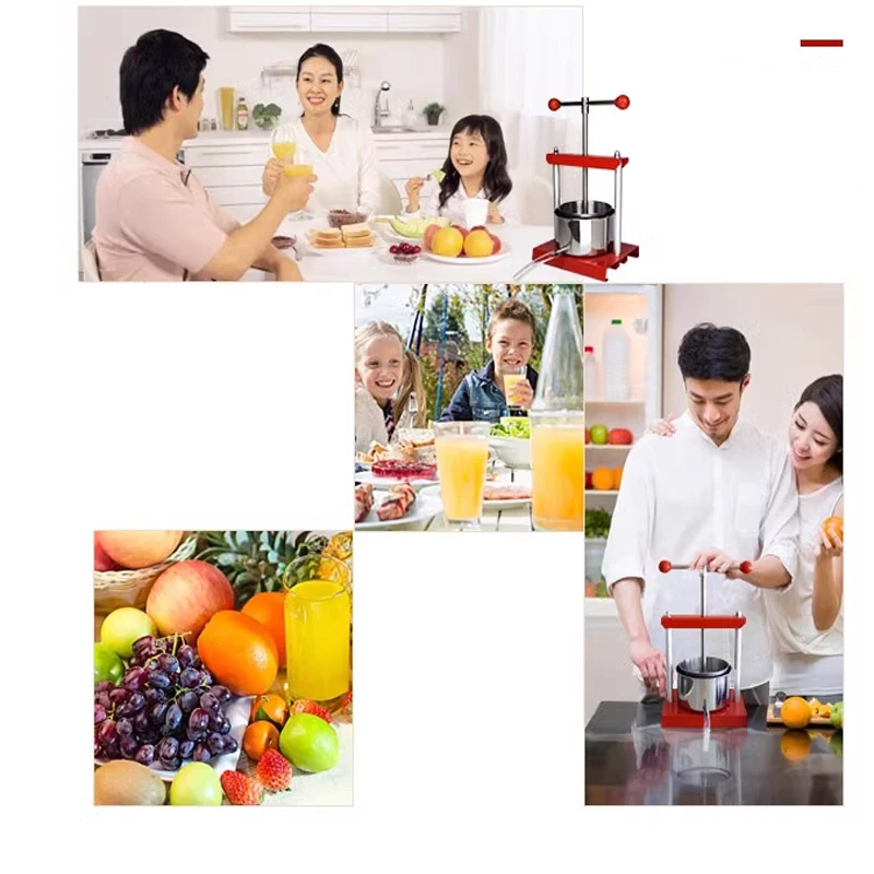 Household Manual Fruit Wine Press Machine 6L Grape Berry Apple Juice Pressing Vegetable Dehydrating Machine Commercial