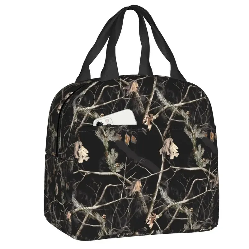 Women's Real Tree Camo Insulated Thermal Lunch Bag & Cooler - Leakproof Oxford Fabric Food-Safe Thermal Tote with Camouflage Des