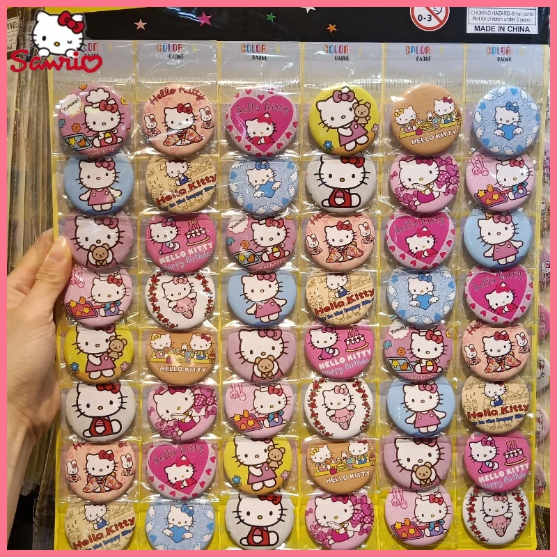 

48 шт. Sanrio брошь Hellokitty аниме Kawaii мультфильм девушки Канцтовары брошь патч модное искусственное украшение подарки