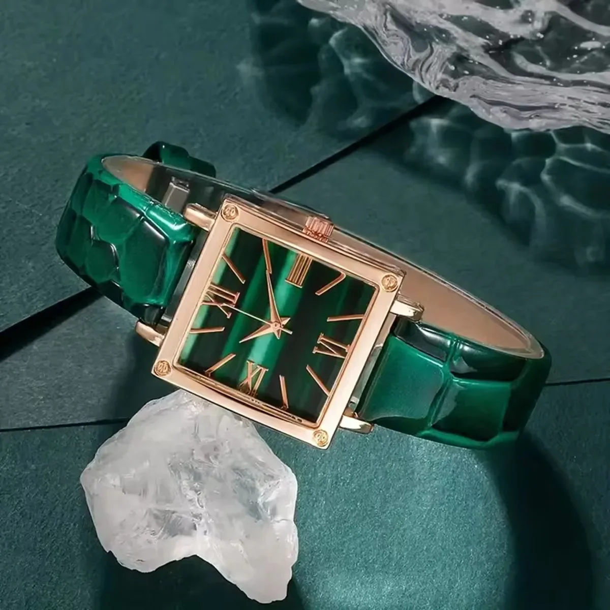 

1pc-Fashionable and Minimalist Women's Square Belt Quartz Watch, Retro High-end Roman Watch