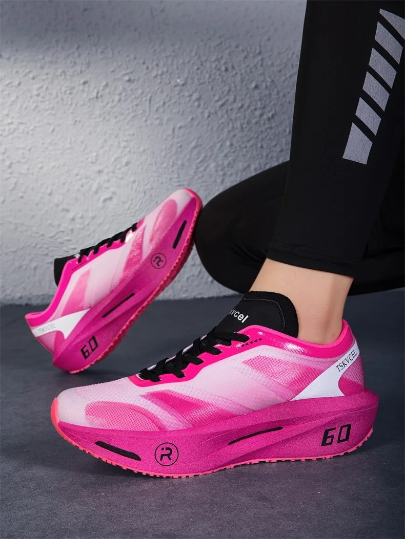 Marathon-Laufschuhe für Herren, Athletische Spezialität mit Carbonplatte, Trend-Sneakers, Leichte Atmungsaktive Sportschuhe für Damen – Detail 3